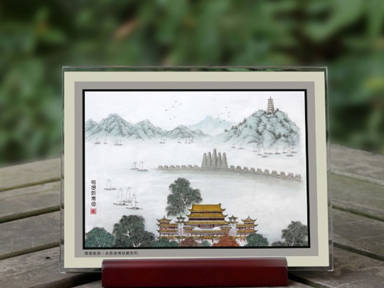 水晶湘繡“煙雨桃花源”、“暢想新常德”